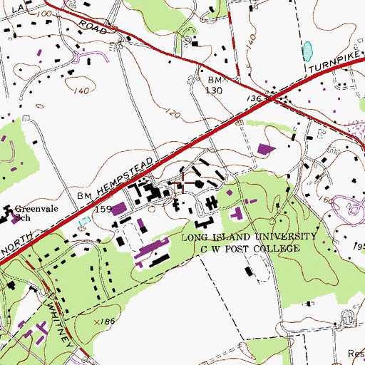 Topographic Map of Hoxie Hall, NY