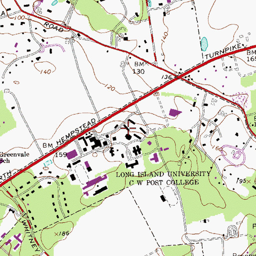 Topographic Map of Kings Residence Hall, NY