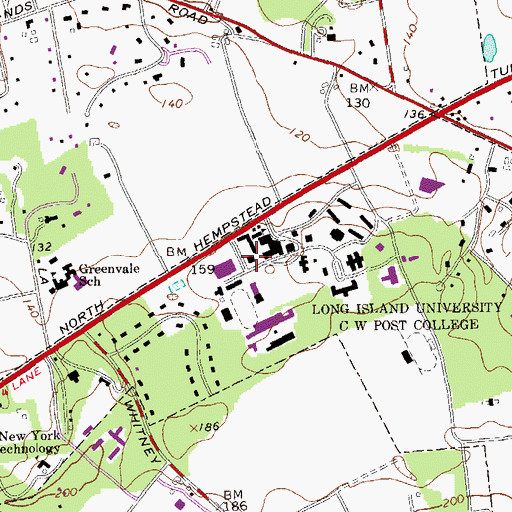 Topographic Map of Kumble Hall, NY
