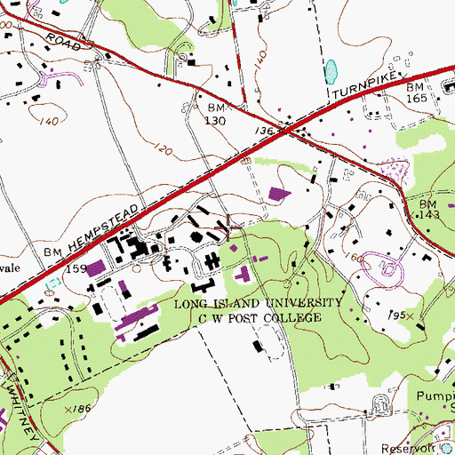 Topographic Map of Nassau Residence Hall, NY
