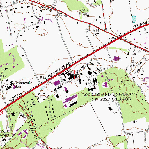 Topographic Map of Pell Hall, NY