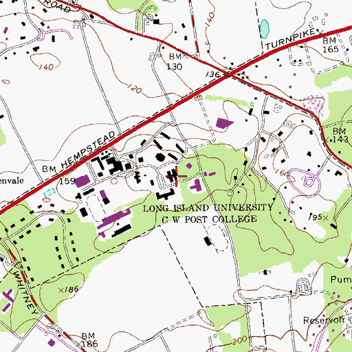 Topographic Map of Riggs Residence Hall, NY