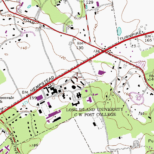 Topographic Map of Suffolk Residence Hall, NY