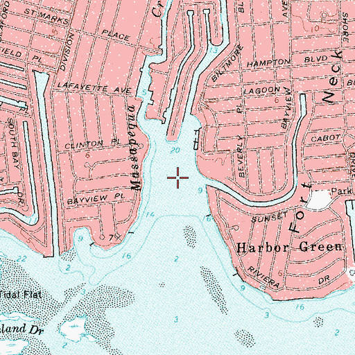 Topographic Map of Massapequa Cove, NY