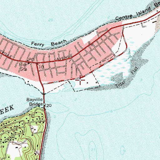 Topographic Map of West Harbor Beach, NY