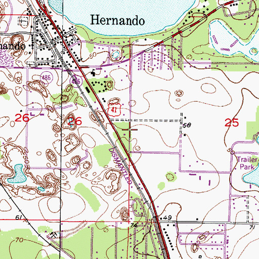 Topographic Map of Hernando Church of the Nazarene, FL