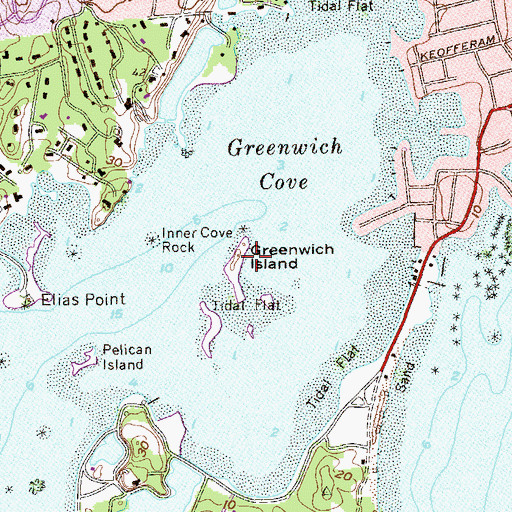 Topographic Map of Greenwich Island, CT