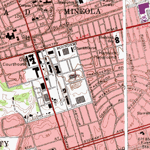 Topographic Map of Nassau County Supreme Court, NY