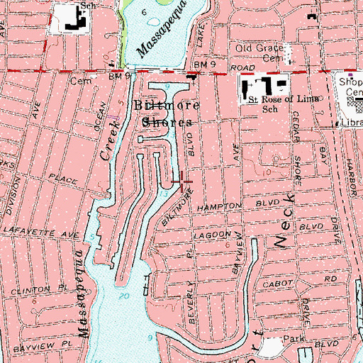 Topographic Map of Grand Canal, NY