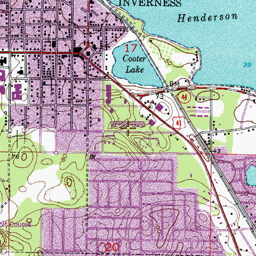 Topographic Map of Highland Square, FL