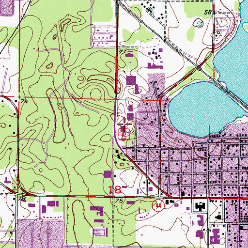Topographic Map of Inverness Post Office, FL