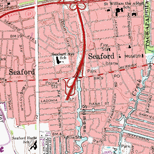 Topographic Map of Interchange 1, NY
