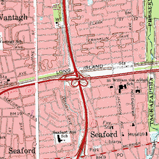 Topographic Map of Interchange 2, NY
