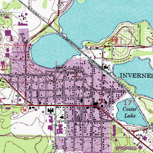 Topographic Map of First Church of Christ Scientist, FL