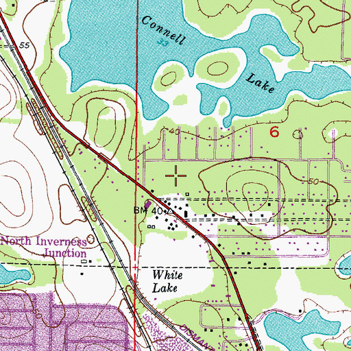 Topographic Map of Victory Baptist Church, FL