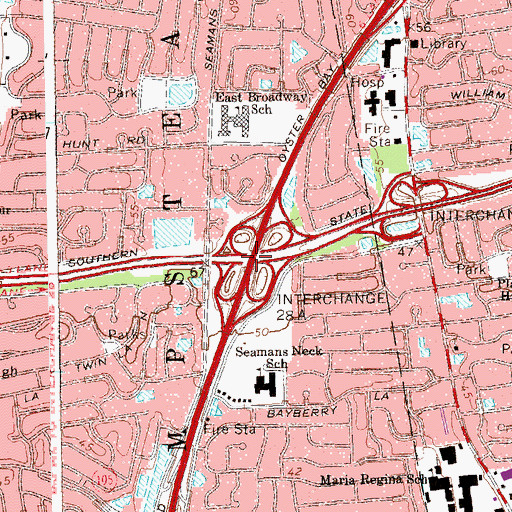 Topographic Map of Interchange 4, NY