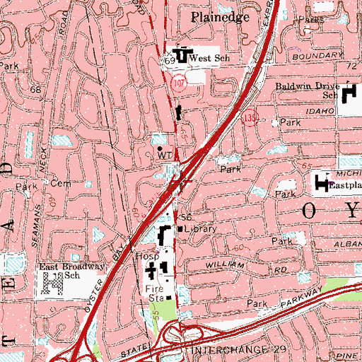 Topographic Map of Interchange 5, NY