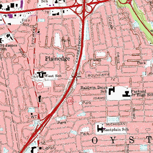 Topographic Map of Interchange 6, NY