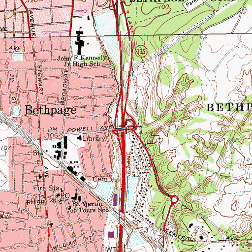 Topographic Map of Interchange 8, NY