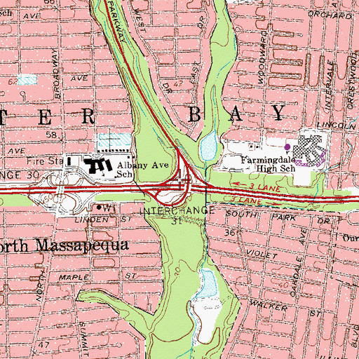 Topographic Map of Interchange B1, NY