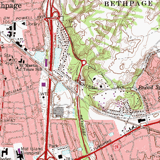 Topographic Map of Interchange B4, NY