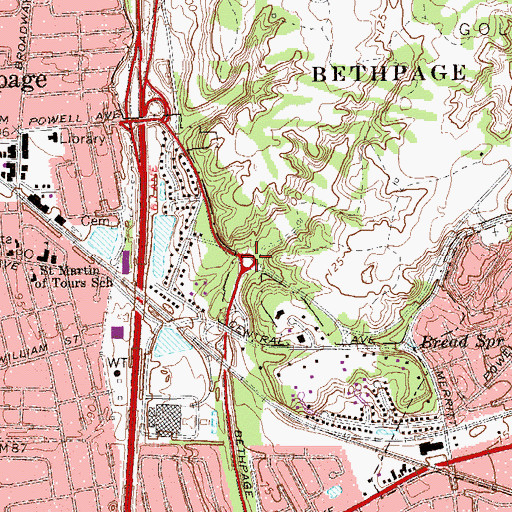 Topographic Map of Interchange B5, NY