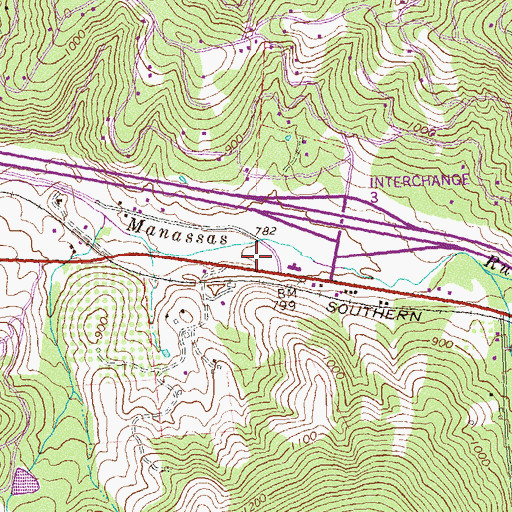 Topographic Map of Linden Volunteer Fire Department, VA