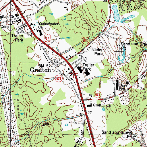 Topographic Map of York County Department of Fire and Life Safety Station 1 Grafton, VA