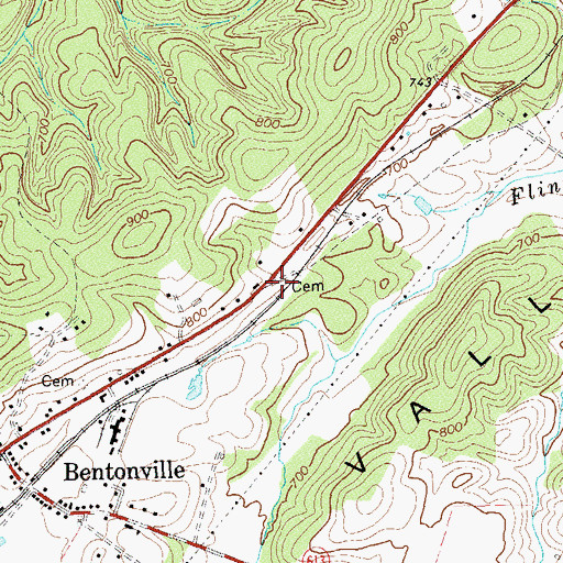 Topographic Map of South Warren Volunteer Fire Department, VA