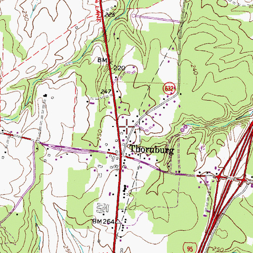 Topographic Map of Spotsylvania County Fire and Rescue Station 8, VA