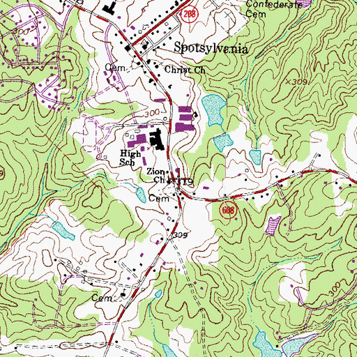 Topographic Map of Rescue Station Number 1, VA
