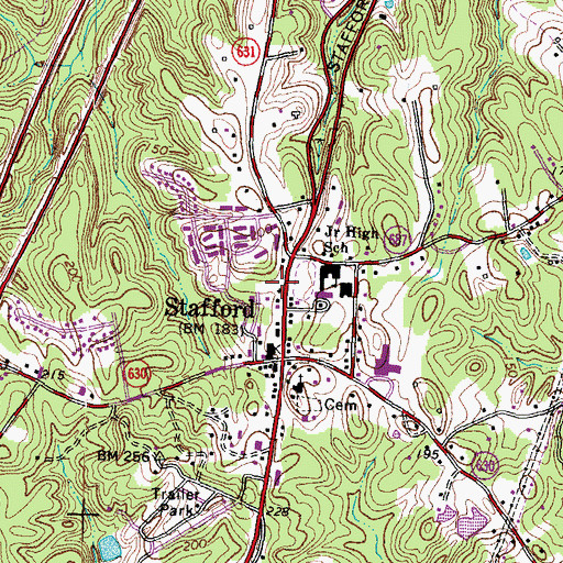 Topographic Map of Stafford Volunteer Rescue Squad Rescue 1, VA