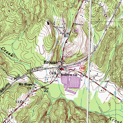 Topographic Map of Stafford County Fire and Rescue Department Station 5 Brooke, VA