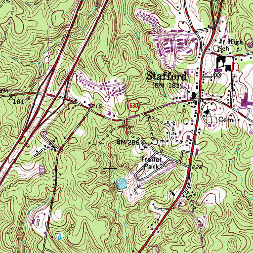 Topographic Map of Stafford County Fire and Rescue Department Station 2 Stafford, VA