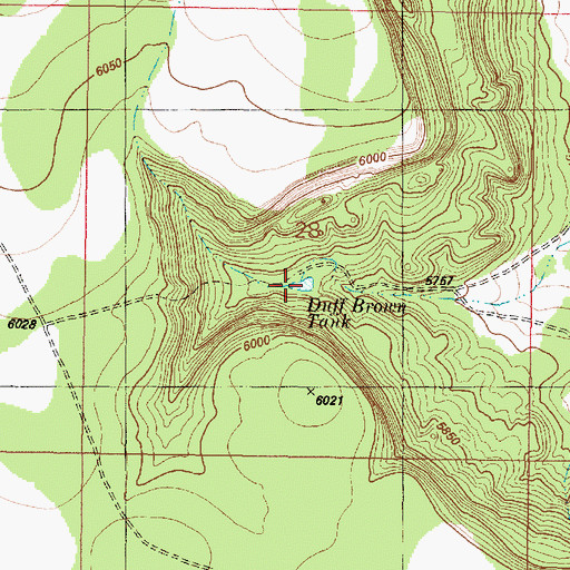 Topographic Map of Duff Brown Tank, AZ