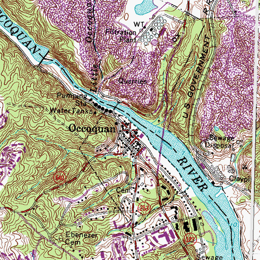 Topographic Map of Occoquan Police Department, VA