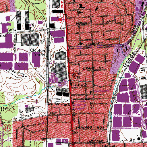 Topographic Map of Richmond Fire Department Station 21, VA