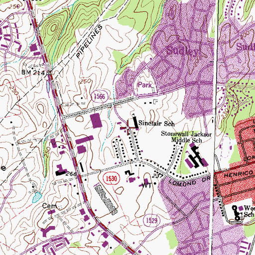 Topographic Map of Stonewall Jackson Volunteer Fire and Rescue Company 11, VA
