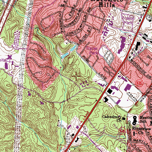 Topographic Map of Occoquan - Woodbridge - Lorton Volunteer Fire Department Station 12, VA