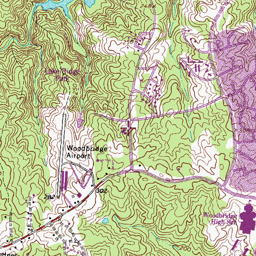 Topographic Map of Occoquan - Woodbridge - Lorton Volunteer Fire Department Station 14, VA
