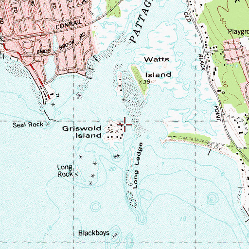 Topographic Map of Griswold Island, CT