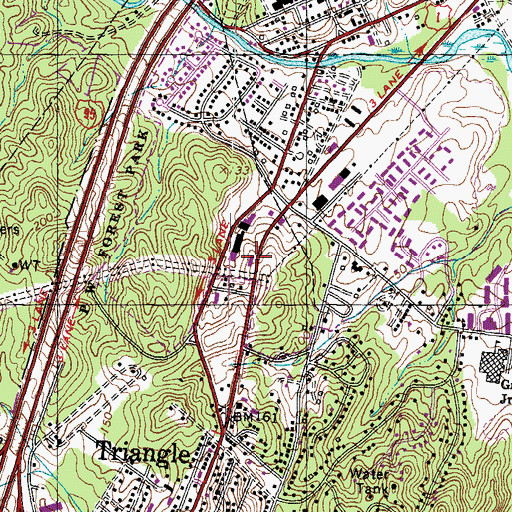 Topographic Map of Dumfries Police Department, VA
