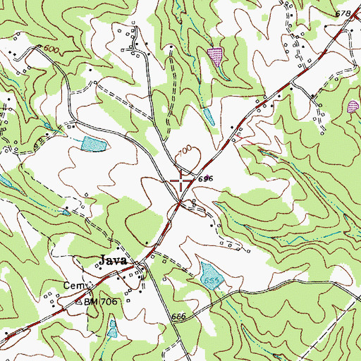 Topographic Map of Riceville - Java Volunteer Fire Department, VA