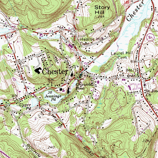 Topographic Map of Griswold Pond, CT
