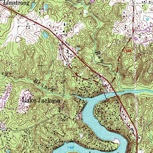 Topographic Map of Lake Jackson District Volunteer Fire Department Station 7, VA