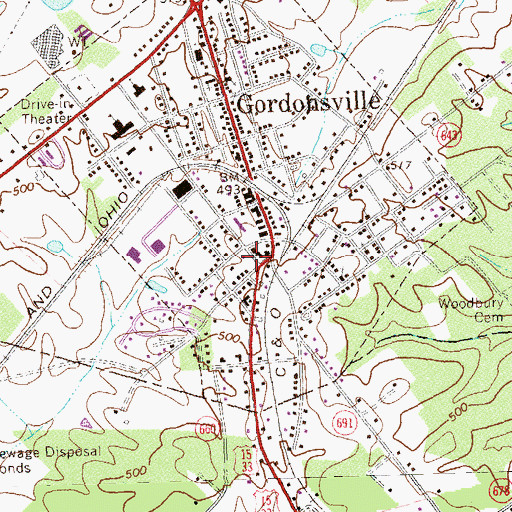 Topographic Map of Orange County Rescue Squad Station 24, VA