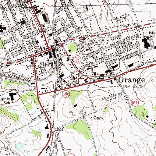 Topographic Map of Orange County Rescue Squad Station 23, VA