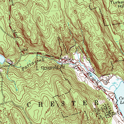 Topographic Map of Griswold Pond, CT