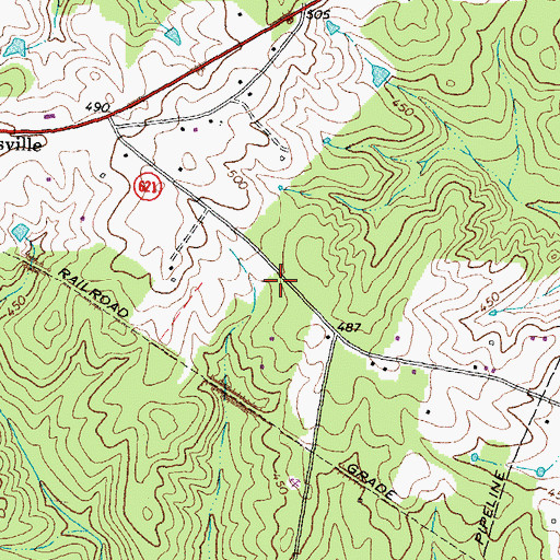 Topographic Map of Orange County Rescue Squad Station 21, VA