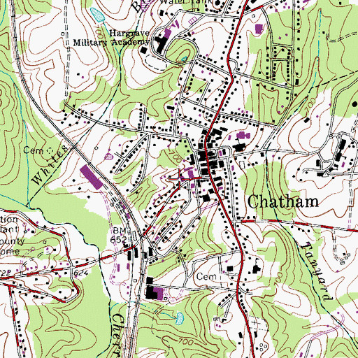 Topographic Map of Chatham Volunteer Fire Department, VA